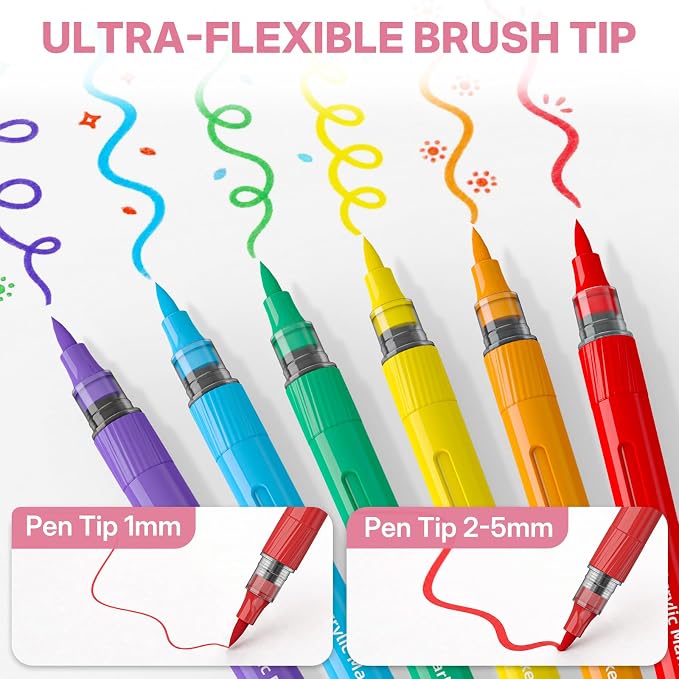 WUO 36 Colors Acrylic Paint Markers, Acrylic Paint Pens and Acrylic Markers - Image 4