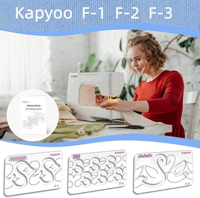 3Pcs Free Motion Quilting Templates - Image 8