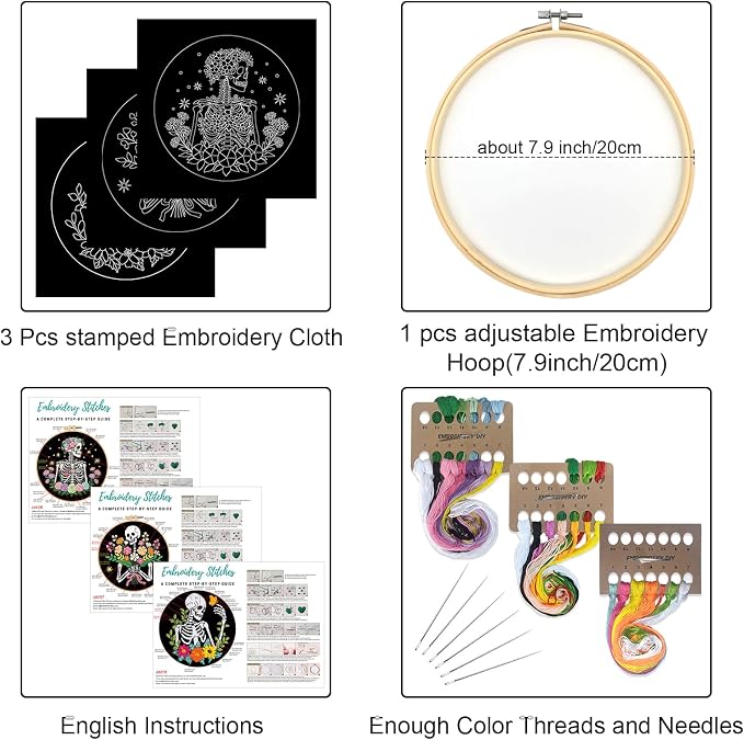 Louise Maelys 3 Pcs Halloween Embroidery Kit - Image 2