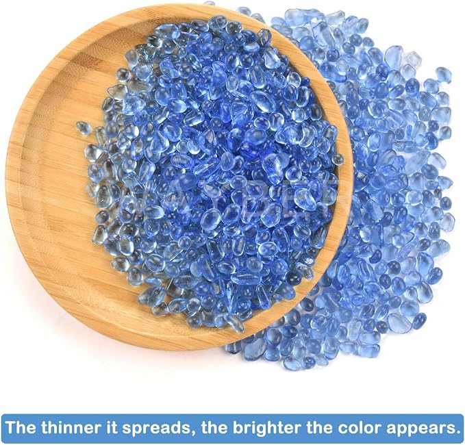 WAYBER Glass Stones, 1Lb/460g Irregular Sea Glass Pebbles Non-Toxic Artificial - Image 5