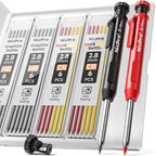 Nicpro Carpenter Pencil with Sharpener, Mechanical Pencils Set with 26 Refills by Nicpro