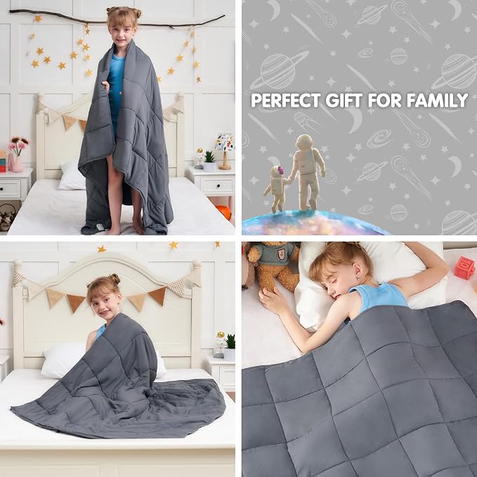 Weighted Blanket Kids 7lbs, Twin Size Cooling Heavy Throw Blanket - Image 8