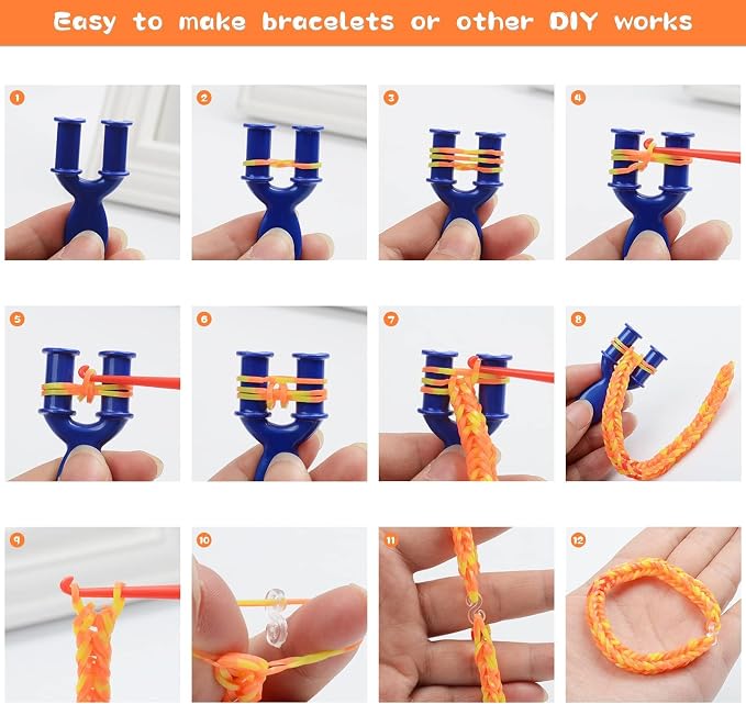 3000+ Rubber Band Bracelet Kit, Colorful Loom Bracelet Making Kit - Image 6
