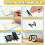 17 Pack Linoleum Block Stamp Making Kit, 3 Ink Pads, Brayer Roller & 6 Type - Image 4