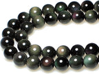 MJDCB Rare Collection Natural Stone Beads Rainbow Obsidian Round Loose Beads by MJDCB
