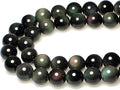 MJDCB Rare Collection Natural Stone Beads Rainbow Obsidian Round Loose Beads by MJDCB