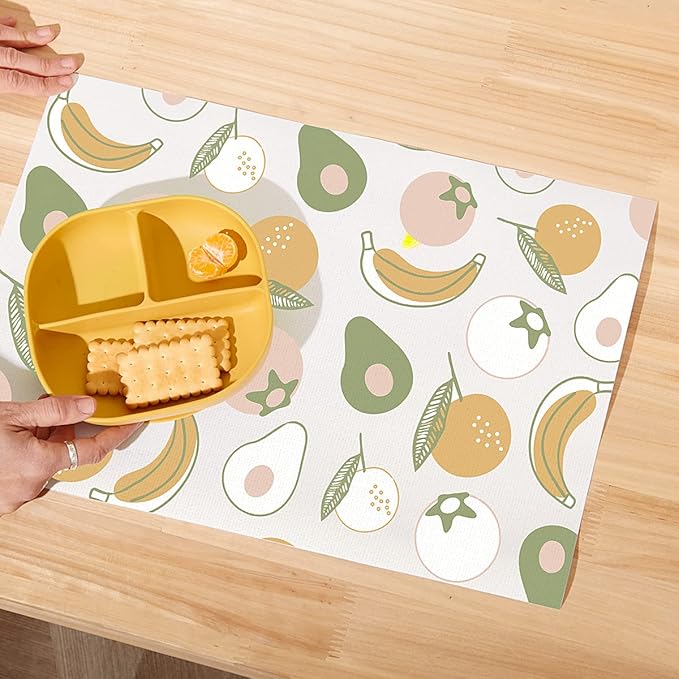 SUNVENO Disposable Baby Placemats – 20 Individually Wrapped Table Mats for Toddlers, Stick-On, Waterproof & BPA-Free – Great for Home, Restaurants, Travel & On-The-Go 18.7” X 12.5”