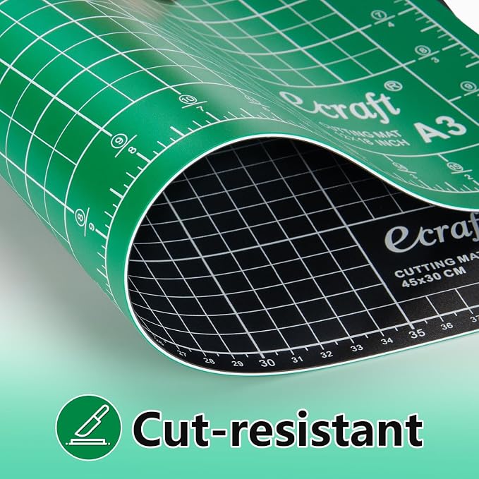 Ecraft Self-Healing Cutting Mat 12x18 Inch, Double-Sided 5-Ply Gridded Rotary - Image 3