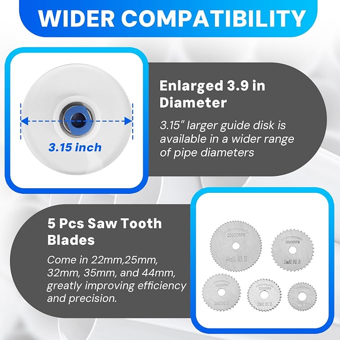 PVC Pipe Internal Cutter Set – 360° Rotating Cutter, adjustable depth gauge - Image 3