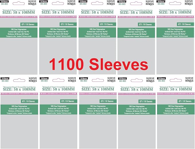 Sleeve Kings Betrayal At House Compatible Sleeves 58 X 108 mm by SleeveKings