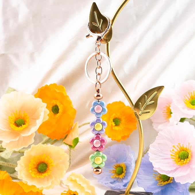 beadable keychains Bulk 8pcs Blank Keychain Making Kit Keychains Accessories - Image 5