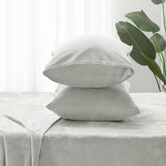 BEDELITE Flannel Sheets Twin Size Light Grey - Image 7
