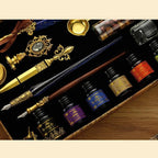Joyeee Red Feather Pen and Ink Set, Vintage Pen & Sealing Wax Stamp Set - Image 4