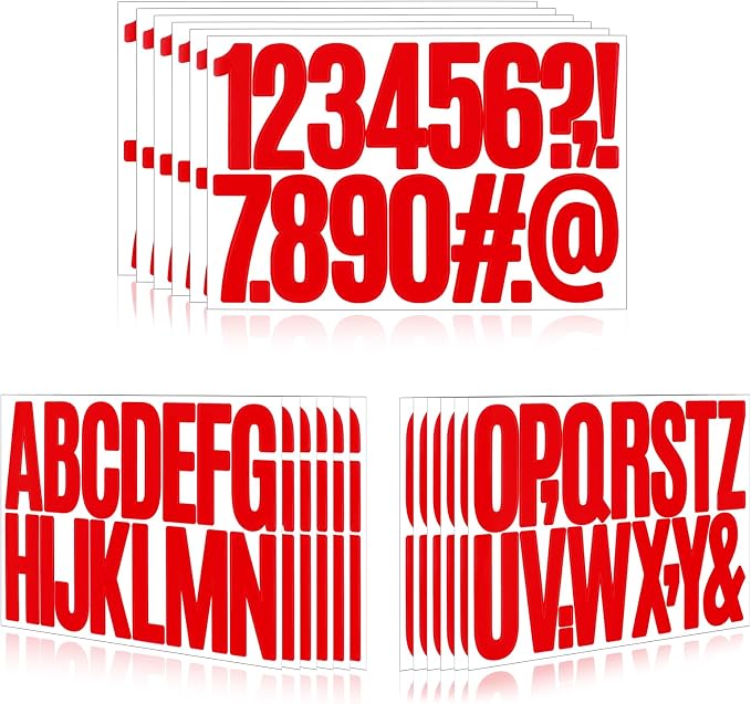 Letter Stickers, Mailbox Numbers, 3 Inch Waterproof Vinyl Alphabet | 3 Inch Red by Llewyn