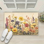 Vintage Floral Faux Cashmere Non-Slip Rug, 15.7 x 23.6 Inches, Cream Botanical - Image 8