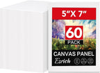 ESRICH 5x7 Small Canvases for Painting, 60 Pack Mini Canvas Boards for Painting by ESRICH