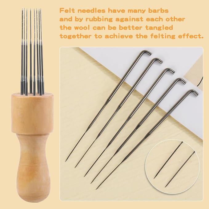 Mayboos Felting Needle with Eight Needles Tool, Craft Wool Felt Stitch Punch - Image 2