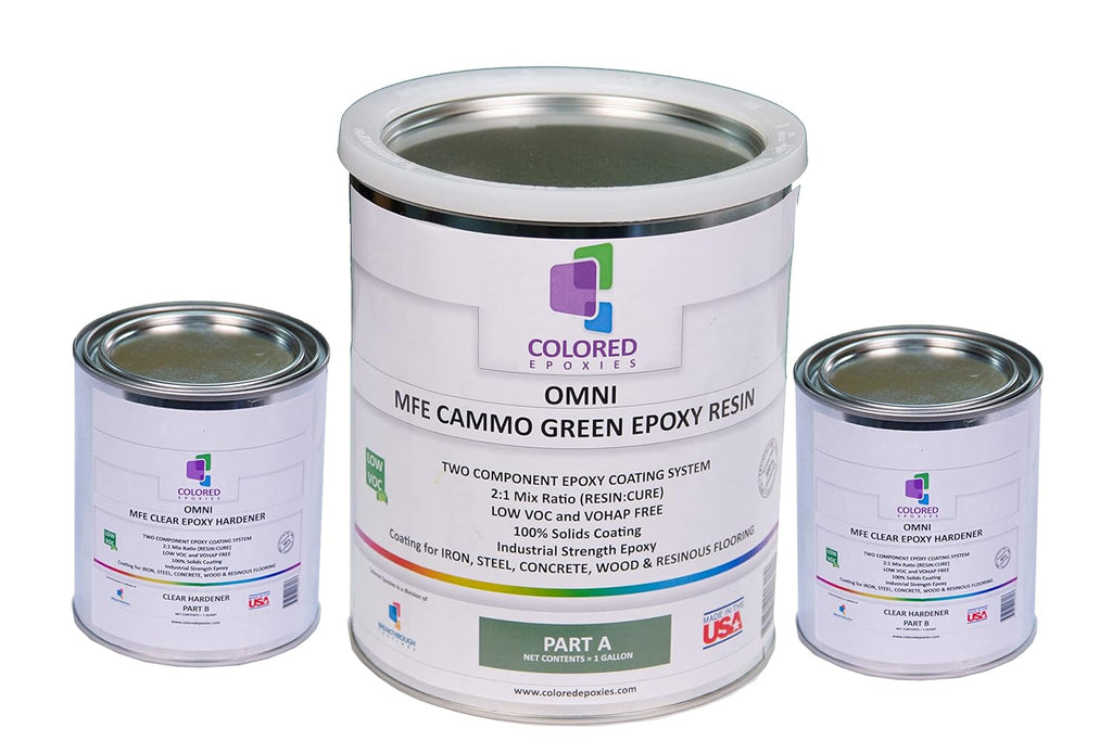 Colored Epoxies Cammo Green Epoxy Resin for Bar Tops, Table Tops, Wood, Concrete, Epoxy Art & Craft 1.5 Gallon
