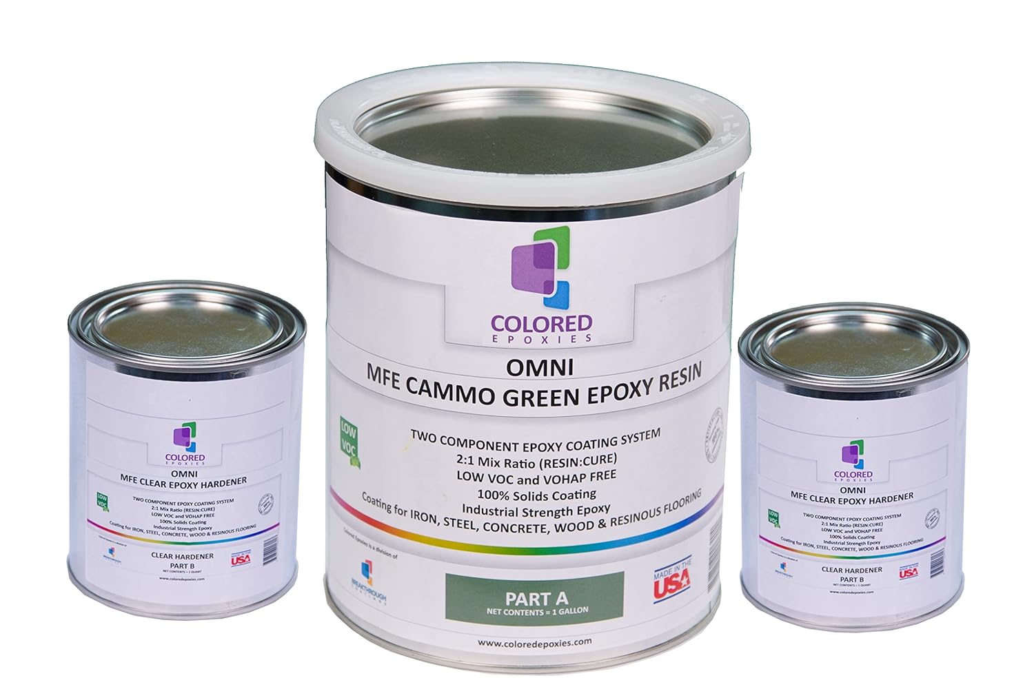 Colored Epoxies Cammo Green Epoxy Resin for Bar Tops, Table Tops, Wood, Concrete, Epoxy Art & Craft 1.5 Gallon