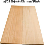 2PCS Unfinished Basswood Blocks - Image 2
