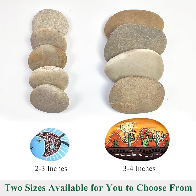 YISZM Rocks for Painting, 2-3 Inches Flat Smooth Painting Stones for DIY Arts & - Image 4