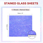 PATIKIL 4 x 4 Inch Transparent Stained Glass Sheets, 2 Sheets Mosaic Glass - Image 2