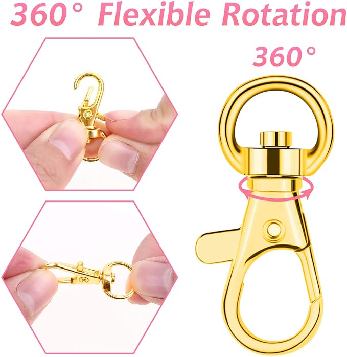 Gold Keychain Rings for Craft, Paxcoo 100pcs Keychain Hardware Kit Includes - Image 5