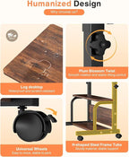 QZMDSM Portable Rolling Desk on Wheels Adjustable Height Desks - Image 6