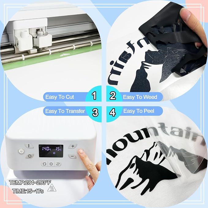 Black Heat Transfer 3D Puff Vinyl 10 Inch * 6 Foot Puff HTV Heat Transfer Vinyl - Image 5