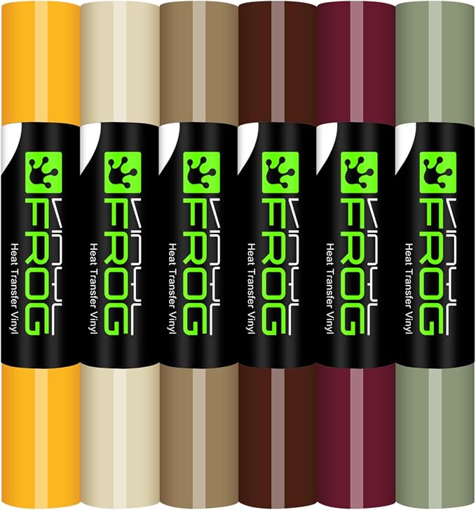 VINYL FROG HTV Vinyl Bundle 6 Pack 12"x3ft Heat Transfer Vinyl - Image 9