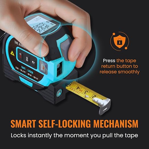 The Almighty Ruler Laser Tape Measure | Laser Distance Measurer, Heavy-Duty Tool - Image 4