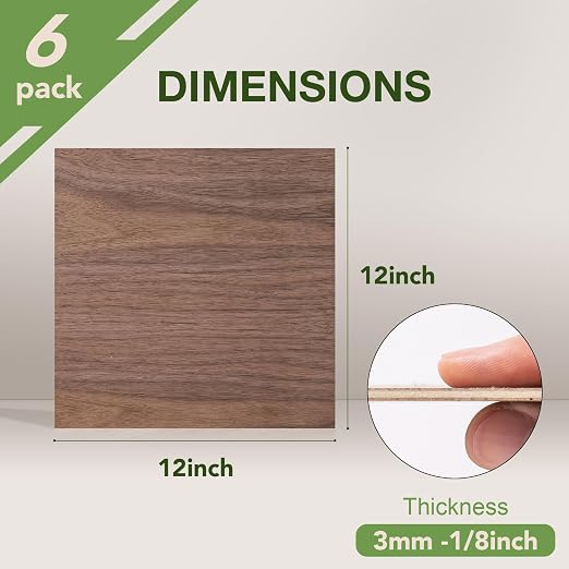 6 Pack Walnut Plywood Sheets, 3mm Plywood - Image 2