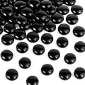 FUTUREPLUSX 1LB Black Flat Glass Marbles, Glass Pebbles Vase Filler, Dark Beads by FuturePlusX