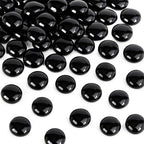 FUTUREPLUSX 1LB Black Flat Glass Marbles, Glass Pebbles Vase Filler, Dark Beads by FuturePlusX