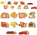 Subacy 80 PCS Unfinished Thanksgiving Wood Cutouts 10 Styles DIY Wooden Crafts by GRADUATIONDECORATIONS