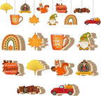 Subacy 80 PCS Unfinished Thanksgiving Wood Cutouts 10 Styles DIY Wooden Crafts by GRADUATIONDECORATIONS