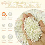 qiipii 7200PCS 3mm Small Beige White Round Half Round Pearls - Image 3