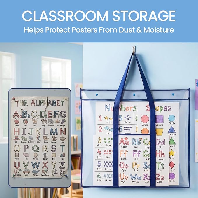 GAMENOTE 2 Pack Large Poster Storage Bag Bulletin Board Holder Art Portfolio - Image 3