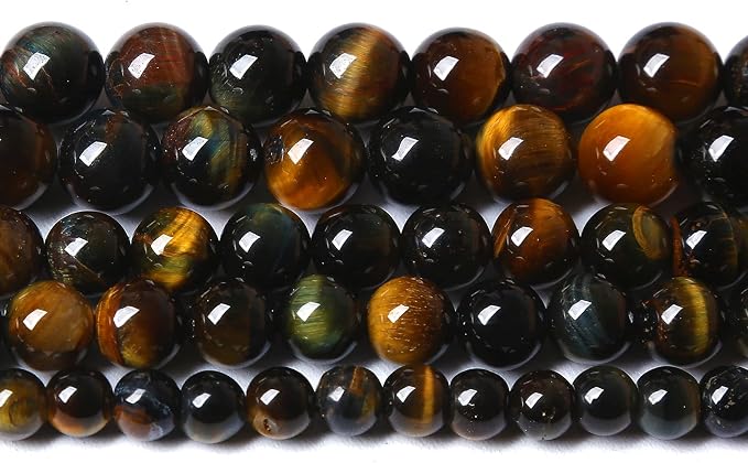 Yellow Blue Tiger Eye Beads Natural Stone Round Loose Beads Energy Gemstone by NaturalStoneBeads
