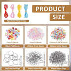 CRAFTYMELODY 606Pcs DIY Keychain Making Crafts Kits Beaded Keychain Making Kit - Image 2