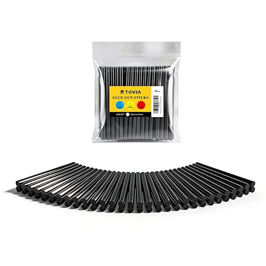 Black Hot Glue Sticks 4" Long 0.27" Dia, Mini Size Glue Sticks by TTOVIA