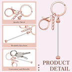 Tondiamo 12 Pcs Beadable Keychains Bars Bulk Blank Beaded Metal Keychain - Image 3