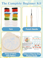 Punch Needle Kit Adults Beginner- Step-by-Step Guide & Video, Including Punch - Image 2