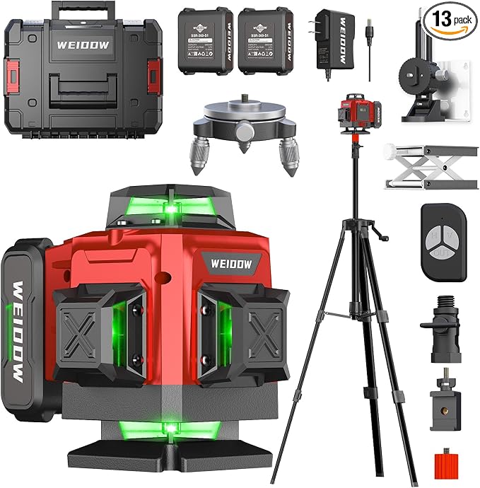 WEIDDW Laser Level 360° Green Cross Line Self Leveling Laser Measuring Tool by WEIDDW