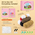 Crochet Kit for Beginners, Panda & Capybara Crochet Animal Kits, Easy Crochet - Image 2