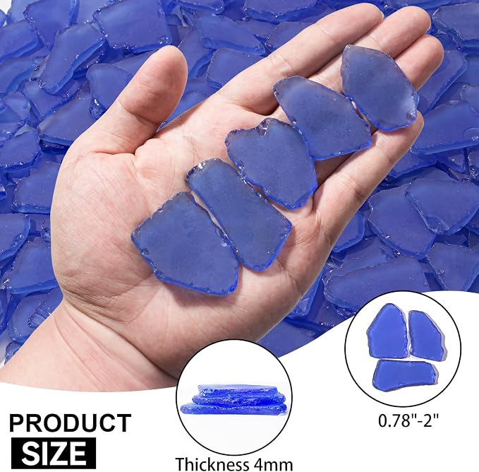Keedolla Tumbled Sea Glass for Crafts - 40 OZ Flat Frosted Seaglass Pieces for - Image 3