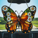 Floral Monarch Acrylic Suncatcher Stained Glass Effect Window Car Hanging - Image 5