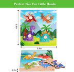 Wooden Peg Puzzles for Toddlers 1-3, Kids Educational Preschool Peg Puzzle Toy - Image 3