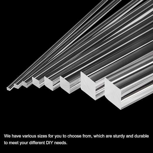 MECCANIXITY 10pcs Acrylic Square Rods 5/16" x 12" Clear Acrylic Dowel Rods - Image 3