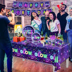 Glow Neon Party Supplies Tableware Set, Glow Tablecloths - Image 5